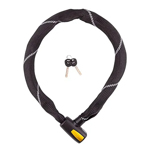 VINZ Veymont Kettenschloss ø8,3mm | Fahrradschloss ART 2 Zertifikat | Schloss für Fahrrad E-bike Kunstfaserummantelung | Kette Panzerschloss aus gehärtetem Stahl | 200 cm