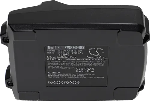 vhbw Akku kompatibel mit Metabo RW 18 LTX 120, RB 18 LTX 60, RB 18 LTX 53, RC 14.4, RB 18 LTX 60 600192850 Werkzeug (2000 mAh, Li-Ion, 18 V)
