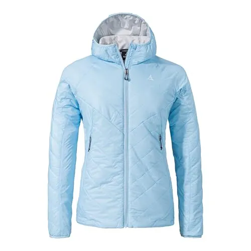 Schöffel Trekkingjacke Ins Jacket Style Cascata WMS airy blue - Wasserabweisende und winddichte Wanderjacke mit PrimaLoft® Black Insulation Eco aus recyceltem Material – ideal für Outdoor-Abenteuer.