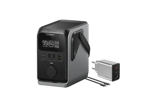 Ecoflow ECOFLOW TRAIL 300 DC Tragbare Powerstation, 288 Wh Powerstation 300 W Solargenerator, Schnellladung, 5 Ausgänge Sturzsicher, Solar/Kfz-Eingang, 0 dB für Camping/Reisen/Notfälle