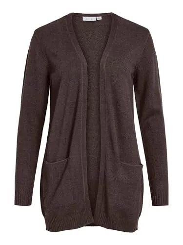 Vila Female Strickjacke VIRIL Basic Strick - Elegante offene Strickjacke mit Vordertaschen und langen Ärmeln. Ideal für vielseitige Outfits und komfortable Trageerfahrung dank hochwertiger Materialzusammensetzung.