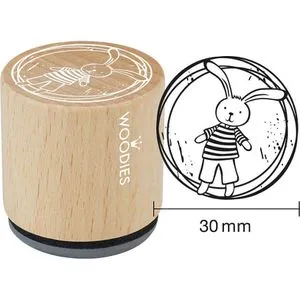 Colop Motivstempel Woodies, Ø 3 cm, Babymotiv mit Häschen