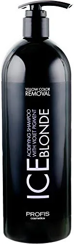 Ice Blond säurehaltige Silber Shampoo mit Granatapfel-Extrakte - 1 Liter mit Pumpe