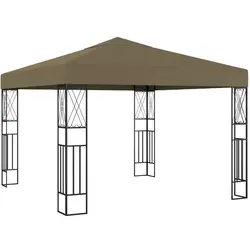 Pavillon 3x3 M Taupe von Vidaxl - Eleganter Gartenpavillon für schattige Stunden im Freien. Mit robuster Stahlkonstruktion und luftdurchlässigem Dach, ideal für Familienfeiern und entspannte Nachmittage.