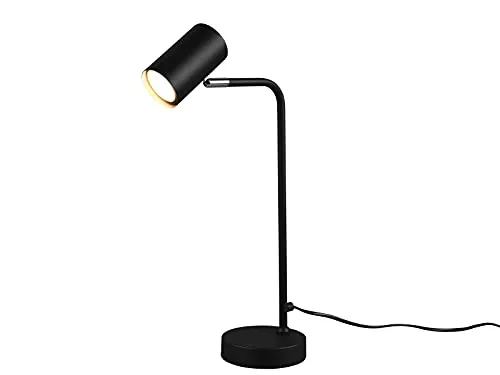 Schreibtischlampe aus Metall in Schwarz matt mit schwenkbarem Spot - Schreibtischlampe in elegantem Schwarz matt, höhenverstellbar und stufenlos dimmbar – ideal für individuelles Licht bei der Arbeit oder im Home Office.