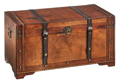 Kobolo Holztruhe TROVE 70x35x38 cm mit Metalldetails - Die Kobolo Holztruhe TROVE vereint nostalgischen Charme mit praktischer Aufbewahrung. Ideal für Decken und Bücher, bringt sie Wärme und Stil in Ihr Zuhause. Ein Unikat für jeden Einrichtungsstil.