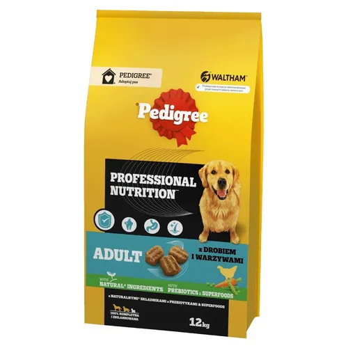 PEDIGREE Professional Nutrition Adult mit Geflügel und Gemüse - Hundefutter für ausgewachsene Hunde, reich an hochwertigen Zutaten für eine gesunde Ernährung und vitalen Lebensstil.