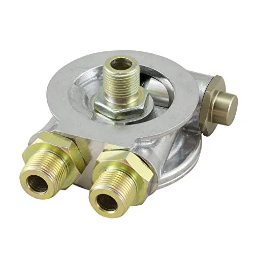 Ölfilter Sandwich Adapter Platte AN10 M18x1,5 mit Thermostat für externe Ölkühler