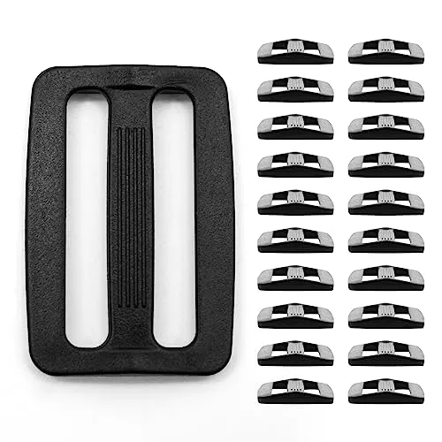 DOJA Barcelona | Kunststoff Schnallen 20mm | 20er Pack | Leiterschnalle | Innenbreite 20mm | aus Kunststoff | Rucksackschnallen | Gurtband Schnallen, Versteller Schnalle für Rucksack oder Taschen