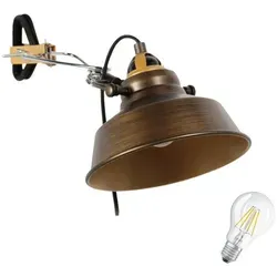 Lichthandel Hoch LED Klemmleuchte E27 Vintage Leselampe