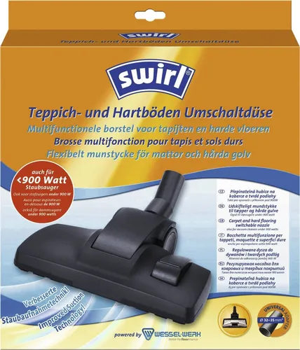 Swirl Teppich und Hartböden Umschaltdüse - Düsen für Staubsauger, universelle Düse für optimale Staubaufnahme auf Teppich und Hartböden, passend für viele Marken wie Miele und Bosch.