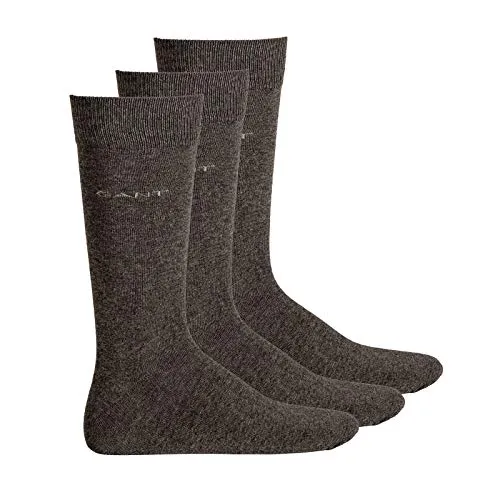 GANT Herren Socken 3er Pack - Soft Cotton Socks in Grau 43-45 - Hochwertige Herrensocken im 3er Pack, aus weichem Baumwoll-Mix für hohen Tragekomfort. Ideal für den Alltag, mit flacher Zehennaht und perfekter Passform.