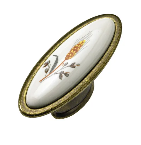 Hettich Möbelknopf weiß mit Ähre 59,0 x 23,0 mm - 1 Stück in weiß von Hettich