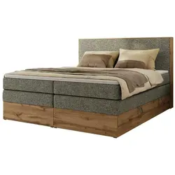 MKS MEBLE Boxspringbett WOOD CLASSIC KING - Doppelbett 200x200 cm mit 7-Zonen Taschenfederkernmatratzen und Topper, bietet praktischen Stauraum für Bettwäsche und sorgt für erholsamen Schlaf.