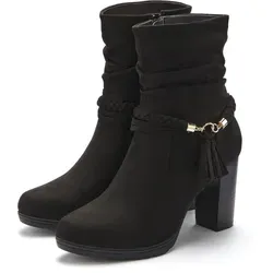LASCANA Stiefelette mit Blockabsatz und Schmuckelement - Wanderschuhe, modische Stiefelette in veganer Ausführung mit 8,5 cm Blockabsatz und stilvollem Schmuckelement für einen eleganten Look.