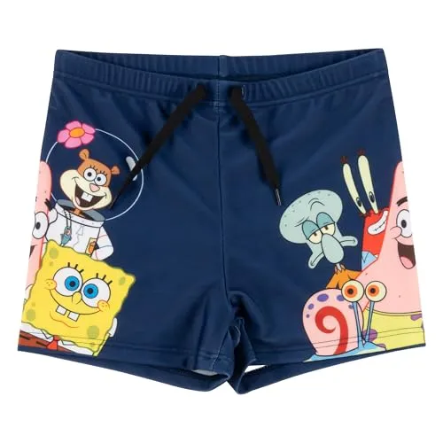 United Labels Spongebob Schwammkopf Badehose für Jungen, Blau, 122/128, Badeshorts Kinder, Schwimmhose