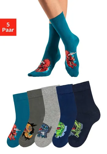 H.I.S Socken (Packung, 5-Paar) mit Dinosauriermotiven von HIS
