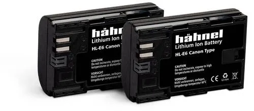 Hähnel HL-E6n (2x) - Ersatzakkus für Canon Kameras - Kamera Ladegeräte mit 2 leistungsstarken Hähnel HL-E6n Akkus, die als perfekte Ersatzakkus für Canon LP-E6 fungieren und für lange Aufnahmesessions geeignet sind.