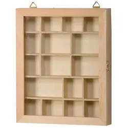 Artemio Display Case aus Holz, Beige, 23 x 28 x 4 cm