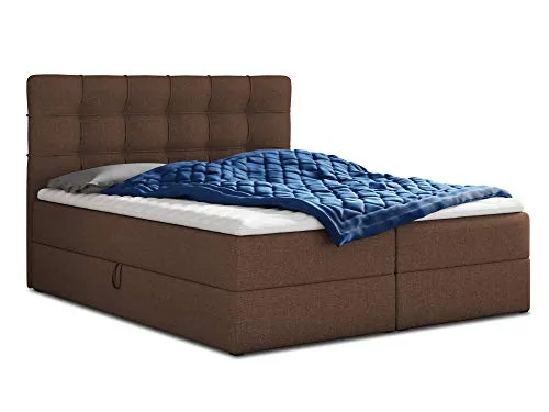 Boxspringbett Best mit 2 Bettkästen - Stilvolles Doppelbett 160x200 cm - Betten mit zwei praktischen Bettkästen, luxuriöser Bonell-Matratze und hochwertigem Topper für optimalen Schlafkomfort. Ideal für stilvolle Schlafzimmer.