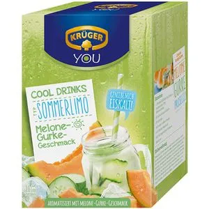 Krüger Getränkepulver You Cool Drinks Sommerlimo, Melone-Gurke, für je 0,2 Liter, 10 Stück