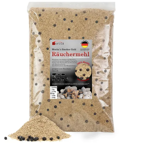 5kg Räuchermehl Buche mit Wacholder fein 0,5-1mm Räuchern Smoker Räucherspäne