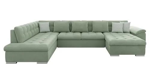 Mirjan24 Eckcouch Niko Bis – U-Sofa mit Schlaffunktion - Sofagarnituren mit Schlaffunktion und Bettkasten, bietet eine ebene Schlaffläche von 290x125 cm und eine große Farb- und Materialauswahl für jeden Wohnstil.