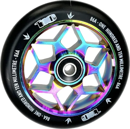 Blunt Stunt-Scooter Rolle Diamond 110mm Neochrom/Pu Schwarz - Cityroller - 110mm Stunt-Scooter Rolle mit exzellentem Grip und stabiler 6064 Aluminiumkern für optimale Performance im Skatepark.