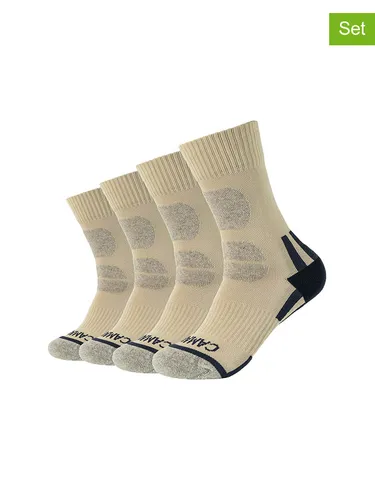 camano 4er-Set: Socken in Beige/ Grau/ Schwarz, Größe 39-42, Beige/grau/schwarz, Damen