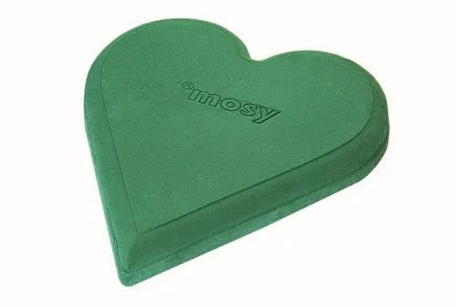 mosy Bastelfilz Steckmasse-Herz, 20 cm, m. Aquadurunterlage, Herzform, Steckschaum, Steckmasse