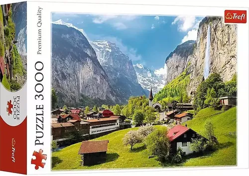 Trefl TR33076 Puzzle - 3000 Teile, idyllisches Lauterbrunnental in der Schweiz, fördert Konzentration und Geduld