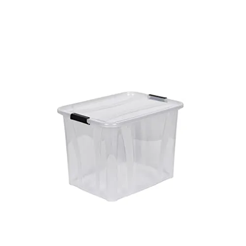 Produktbild Kreher Aufbewahrungsboxen Master mit Deckel in Transparenter Ausführung. In verschiedenen Größen (wählbar). Aus robustem Kunststoff. (55 Liter)