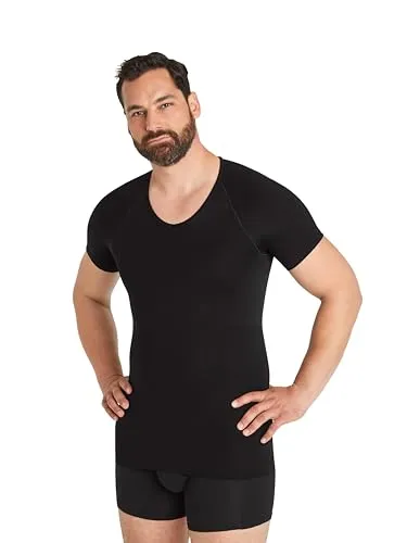 FINN Seamless Kompressions-Shirt Herren - Bauchweg Effekt für eine schlankere Silhouette - Herren Shapewear mit nahtloser Verarbeitung und starker Kompression. Strafft die Figur, fördert die Haltung und bleibt unsichtbar unter Kleidung. Ideal für Büro, Hochzeiten und Alltag.