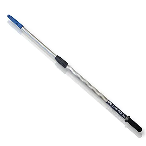 Putzen wie die Profis Teleskopstange 2-teilig (2x60cm), rostfreies Aluminium + leicht, stufenlos einstellbar (79-123 cm), Teleskopstab mit Universal-Konus | inkl. Gratisprobe GlasRein