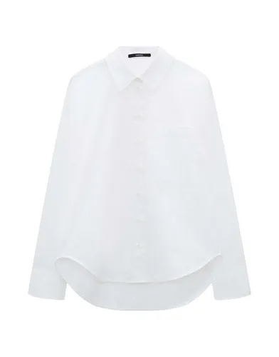someday Damen Langarmbluse ZAMILLA | Baumwollpoppelin in White, Größe 40 - Damenblusen mit weitem Schnitt für modernen Look und hohen Tragekomfort, ideal für Büro und Freizeit. Hochwertige Materialien garantieren Langlebigkeit und ein angenehmes Tragegefühl.