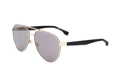 Hugo Boss BOSS 1485/S RHL GOLD BLACK Herren Sonnenbrille - Hochwertige Pilotenbrille mit 100% UV-Schutz, ideal für modebewusste Männer. Perfekt, um jedes Outfit stilvoll abzurunden!
