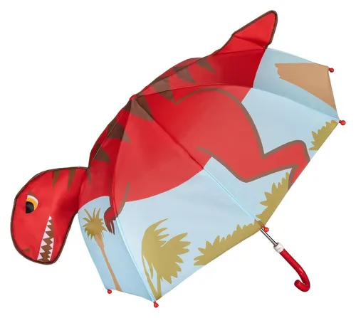 VON LILIENFELD Kinderschirm Dinosaurier T-Rex für Jungen und Mädchen - Stockschirme mit coolem T-Rex Design, 100 % Regenschutz und 95 % UV-Schutz, leicht und sicher für Kinder bis 8 Jahre.