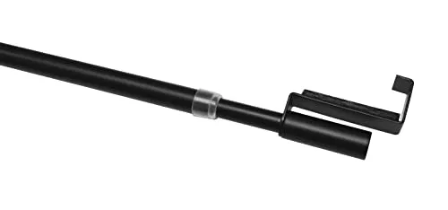GARDINIA Scheibenstange Spannvitrage 9 mm - Scheibengardinenstangen, ausziehbar und ohne Bohren montierbar, ideal für Fensterflügel bis 15 mm, in elegantem Schwarz.