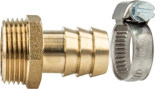 tecuro Sauger Schlauchtülle Ø 10 mm x 3/8 Zoll AG und W4 Schlauchschelle 10-16 mm