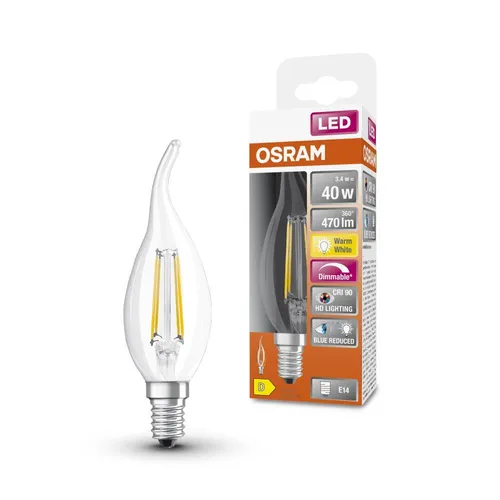 OSRAM E14 LED Kerzenlampe Superstar Plus HD LIGHTING Windstoßlicht Filament