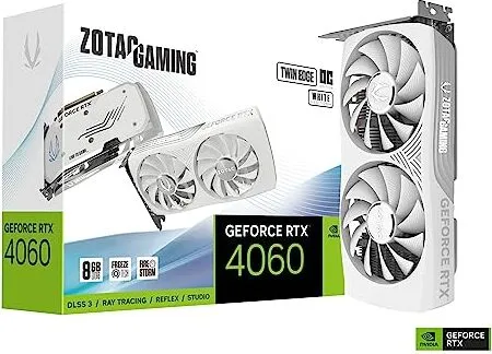 ZT-D40600Q-10M - ZOTAC GeForce RTX 4060 Twin Edge OC White 8GB, kompakte und leistungsstarke Grafikkarte für flüssiges Gaming in 1080p mit DLSS 3 und Raytracing