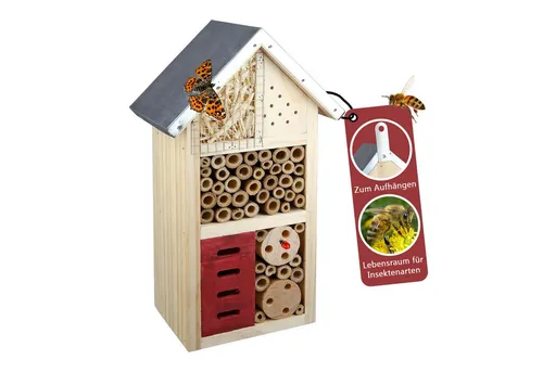 Cult at Home Insektenhotel Bienenhotel - Höhe 26 cm - Schmetterlingshaus aus Holz