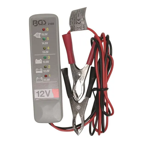 BGS 2189 Batterie und Ladesystem-Tester - einfacher Fehlerdiagnosetester für 12-V-Batterien, mit LED-Anzeige für schnellen Batteriezustand und Ladesystemstatus