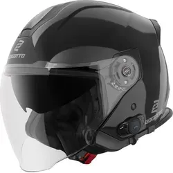 Bogotto H586 BT Solid Bluetooth Jethelm, schwarz, Größe XS für Männer