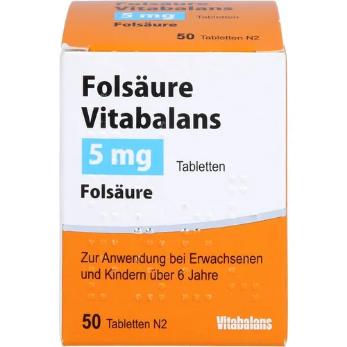 FOLSÄURE VITABALANS 5 mg Tabletten 50 St.