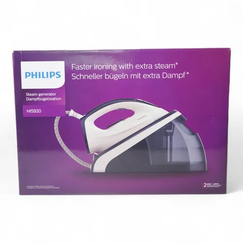 Produktbild Philips Dampfbügelstation Bügeleisen Bügelstation HI5920 mit Keramiksohle *NEU*