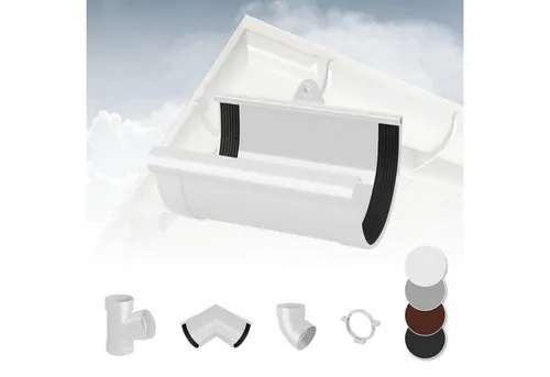 RainWay Dachrinne, Regenrinnen System (Rinnenverbindungsschale) - PVC-U Kunststoff in 4 Farben, für Dachflächen < 100m² empfohlen, Verbinder Erweiterung