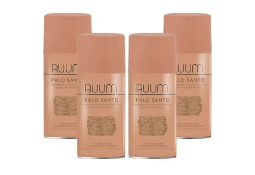 RUUM Raumduft-Nachfüllflasche Ruum Lufterfrischer Duftspray Nachfüller 250ml Palo Santo 4er Pack (4-St., 250ml (4er Pack)