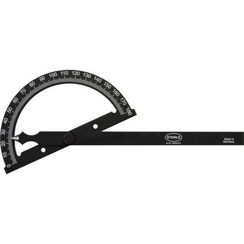 STEINLE 6209 ALU Gradmesser Winkelmesser Gradbogen Messwerkzeug 120 x 150 mm