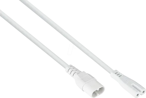 KM SK0870-W020 - Verlängerung Eurostecker C8 auf Buchse C7, weiß, 2 m